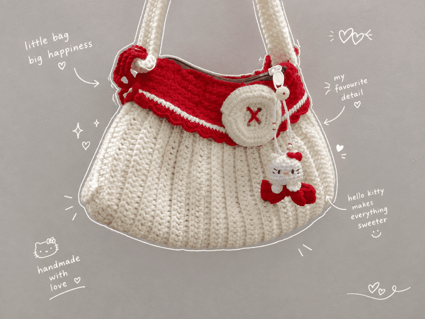 Hello kitty🎀 ⋆˚꩜。Butt⨷n Bag - Image 1